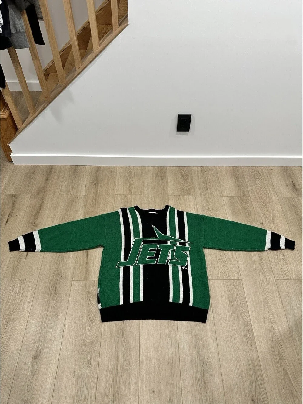 Vintage New Jersey Jets Sweater Mens Large Multicolor Football NFL